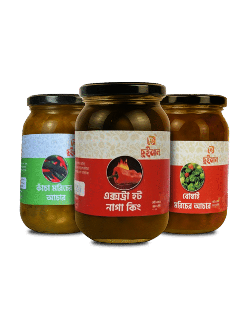 green chili achar ৩ রকম মরিচের আচার